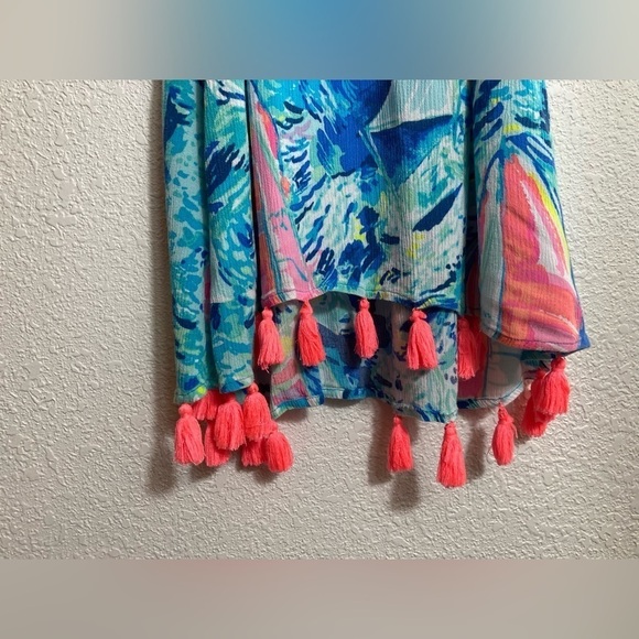 Lilly Pulitzer XXS Roxi halter dress sailboats tropical print tassels - Picture 5 of 13